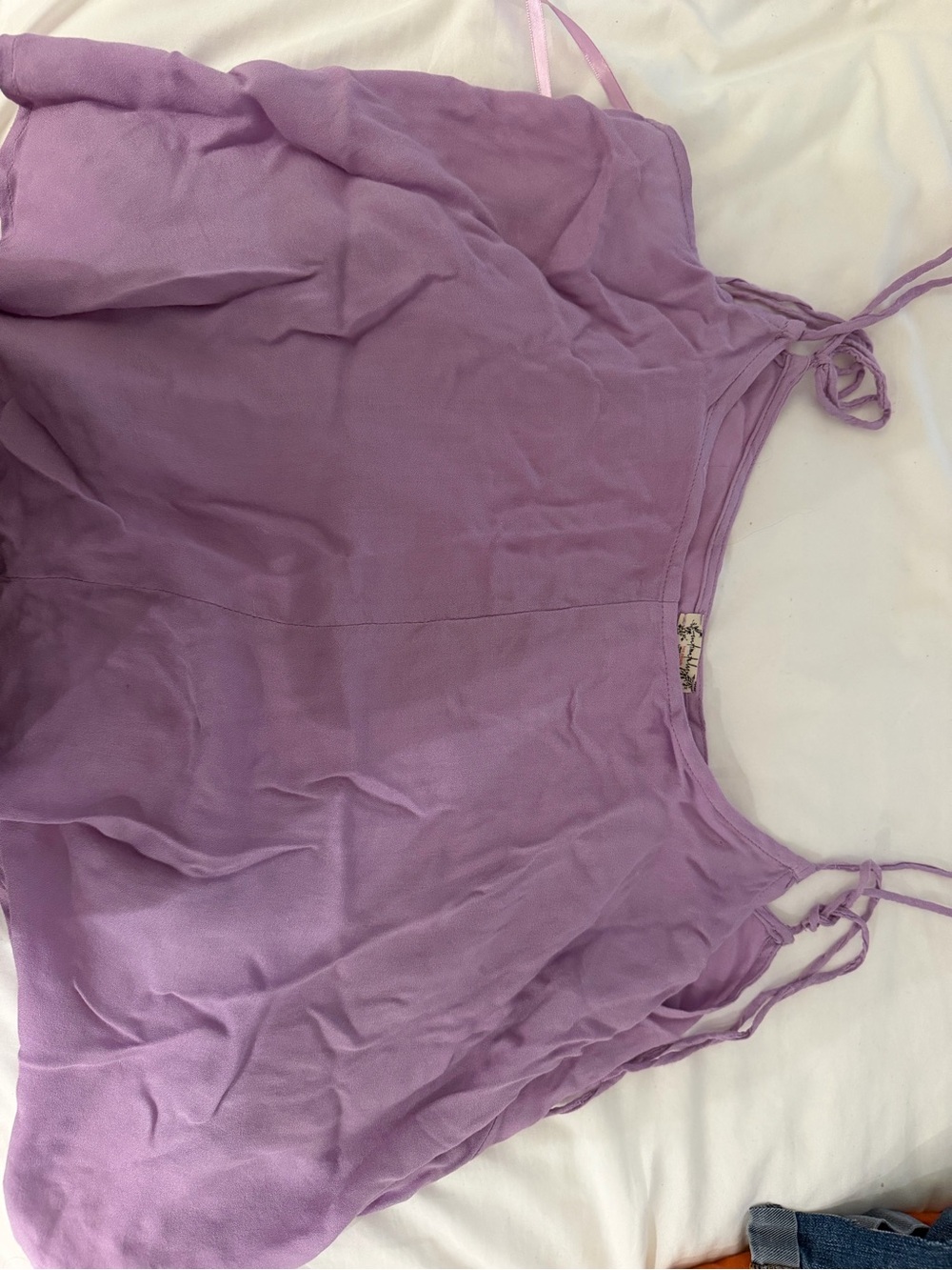 Free People Lavender Tie-Strap Tank Top